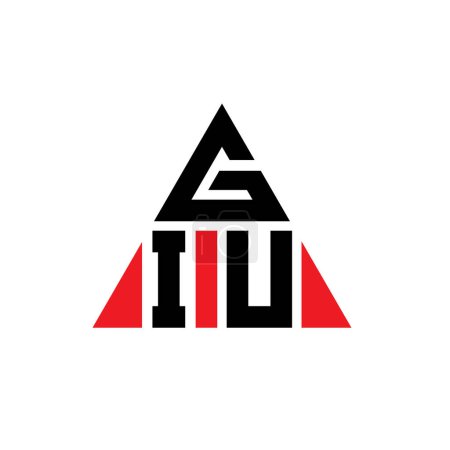 Ilustración de Diseño del logotipo de la letra del triángulo GIU con forma de triángulo. Monograma de diseño del logotipo del triángulo GIU. Plantilla de logotipo de vector triangular GIU con color rojo. Logo triangular de GIU Logotipo simple, elegante y lujoso. - Imagen libre de derechos