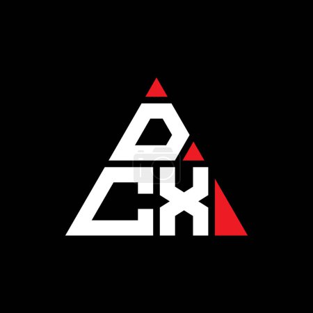 Téléchargez les illustrations : DCX triangle lettre logo design avec forme de triangle. DCX logo triangle design monogramme. Modèle de logo vectoriel triangle DCX avec couleur rouge. Logo triangulaire DCX Logo simple, élégant et luxueux. - en licence libre de droit