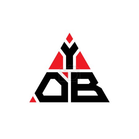 Illustration for YOB triangle letter logo design with triangle shape. YOB triangle logo design monogram. YOB triangle vector logo template with red color. YOB triangular logo Simple, Elegant, and Luxurious Logo. - Royalty Free Image