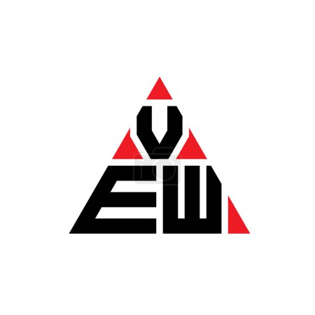 Illustration for VEW triangle letter logo design with triangle shape. VEW triangle logo design monogram. VEW triangle vector logo template with red color. VEW triangular logo Simple, Elegant, and Luxurious Logo. - Royalty Free Image