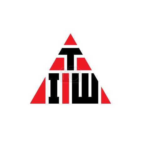 Illustration for TIW triangle letter logo design with triangle shape. TIW triangle logo design monogram. TIW triangle vector logo template with red color. TIW triangular logo Simple, Elegant, and Luxurious Logo. - Royalty Free Image