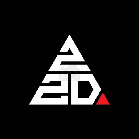 Illustration for ZZD triangle letter logo design with triangle shape. ZZD triangle logo design monogram. ZZD triangle vector logo template with red color. ZZD triangular logo Simple, Elegant, and Luxurious Logo. - Royalty Free Image