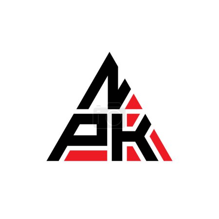 Ilustración de Diseño del logotipo de la letra del triángulo NPK con forma de triángulo. Monograma de diseño del logotipo del triángulo NPK. Plantilla de logotipo de vector de triángulo NPK con color rojo. Logotipo triangular NPK Logotipo simple, elegante y lujoso. - Imagen libre de derechos