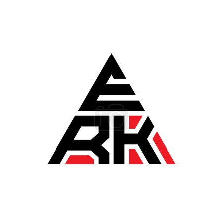 Illustration for ERK triangle letter logo design with triangle shape. ERK triangle logo design monogram. ERK triangle vector logo template with red color. ERK triangular logo Simple, Elegant, and Luxurious Logo. - Royalty Free Image