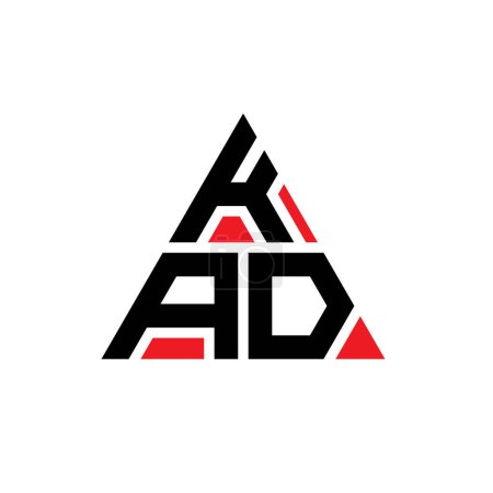 Ilustración de Diseño del logotipo de la letra del triángulo KAD con forma de triángulo. Monograma de diseño del logotipo del triángulo KAD. Plantilla de logotipo de vector triangular KAD con color rojo. Logotipo triangular de KAD Logotipo simple, elegante y lujoso. - Imagen libre de derechos