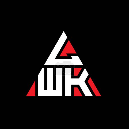 Téléchargez les illustrations : LWK triangle lettre logo design avec forme de triangle. Monogramme de logo triangle LWK. Modèle de logo vectoriel triangle LWK avec couleur rouge. Logo triangulaire LWK Logo simple, élégant et luxueux. - en licence libre de droit