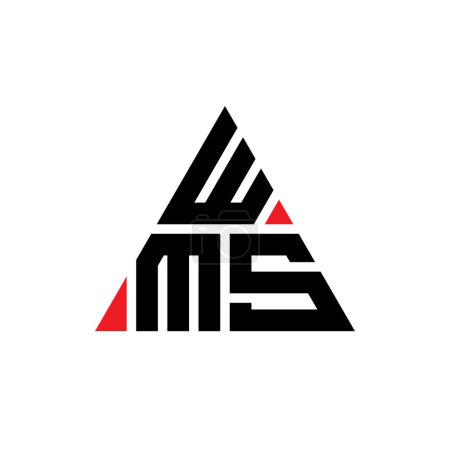 Illustration for WMS triangle letter logo design with triangle shape. WMS triangle logo design monogram. WMS triangle vector logo template with red color. WMS triangular logo Simple, Elegant, and Luxurious Logo. - Royalty Free Image