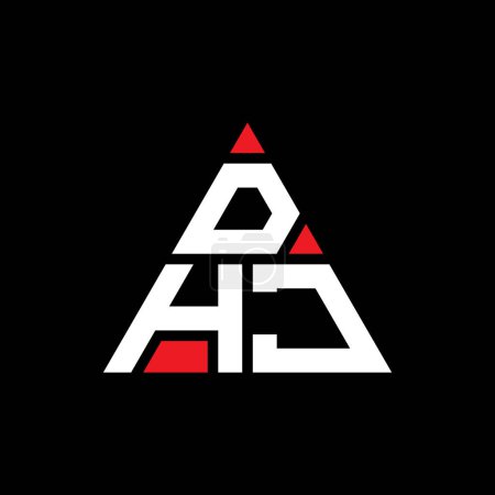 Ilustración de Diseño del logotipo de la letra del triángulo DHJ con forma de triángulo. Diseño del logotipo del triángulo DHJ monograma. Plantilla de logotipo de vector de triángulo DHJ con color rojo. Logotipo triangular DHJ Logotipo simple, elegante y lujoso. - Imagen libre de derechos