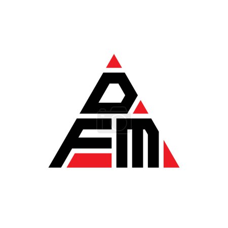 Illustration for DFM triangle letter logo design with triangle shape. DFM triangle logo design monogram. DFM triangle vector logo template with red color. DFM triangular logo Simple, Elegant, and Luxurious Logo. - Royalty Free Image