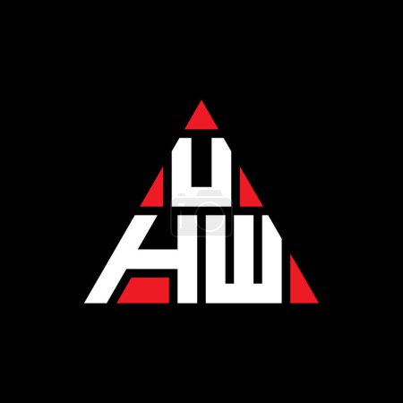 Illustration for UHW triangle letter logo design with triangle shape. UHW triangle logo design monogram. UHW triangle vector logo template with red color. UHW triangular logo Simple, Elegant, and Luxurious Logo. - Royalty Free Image