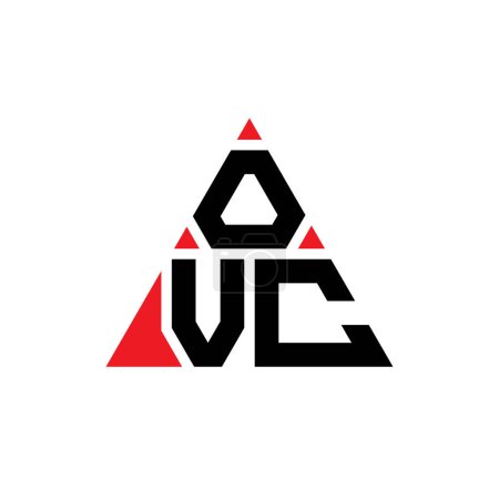 Ilustración de Diseño del logotipo de la letra del triángulo OVC con forma de triángulo. Diseño del logotipo del triángulo OVC monograma. Plantilla de logotipo de vector de triángulo OVC con color rojo. Logotipo triangular OVC Logotipo simple, elegante y lujoso. - Imagen libre de derechos