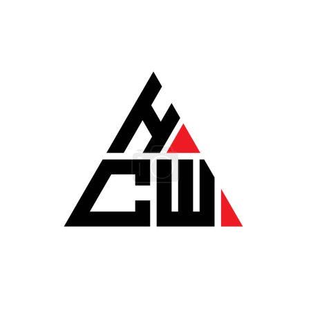 Téléchargez les illustrations : HCW triangle lettre logo design avec forme de triangle. HCW triangle logo design monogramme. Modèle de logo vectoriel triangle HCW avec couleur rouge. Logo triangulaire HCW Logo simple, élégant et luxueux. - en licence libre de droit