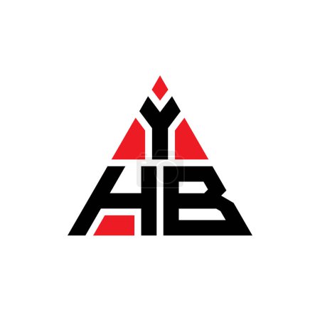 Illustration for YHB triangle letter logo design with triangle shape. YHB triangle logo design monogram. YHB triangle vector logo template with red color. YHB triangular logo Simple, Elegant, and Luxurious Logo. - Royalty Free Image