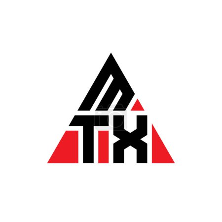 Ilustración de Diseño del logotipo de letra de triángulo MTX con forma de triángulo. Diseño del logotipo del triángulo MTX monograma. Plantilla de logotipo de vector de triángulo MTX con color rojo. Logo triangular MTX Logotipo simple, elegante y lujoso. - Imagen libre de derechos