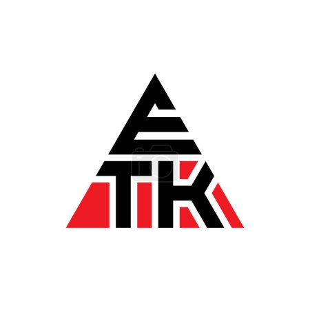 Téléchargez les illustrations : ETK triangle lettre logo design avec forme de triangle. ETK logo triangle design monogramme. Modèle de logo vectoriel triangle ETK avec couleur rouge. Logo triangulaire ETK Logo simple, élégant et luxueux. - en licence libre de droit