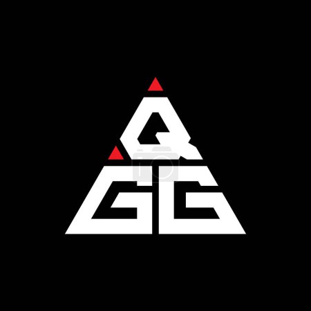 Illustration for QGG triangle letter logo design with triangle shape. QGG triangle logo design monogram. QGG triangle vector logo template with red color. QGG triangular logo Simple, Elegant, and Luxurious Logo. - Royalty Free Image