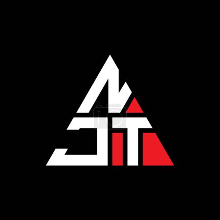 Ilustración de Diseño del logotipo de la letra del triángulo NJT con forma de triángulo. Monograma de diseño del logotipo del triángulo NJT. Plantilla de logotipo de vector de triángulo NJT con color rojo. Logotipo triangular NJT Logotipo simple, elegante y lujoso. - Imagen libre de derechos