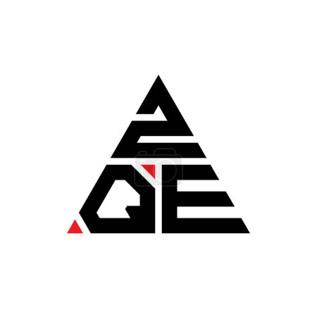 Illustration for ZQE triangle letter logo design with triangle shape. ZQE triangle logo design monogram. ZQE triangle vector logo template with red color. ZQE triangular logo Simple, Elegant, and Luxurious Logo. - Royalty Free Image