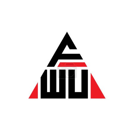 Ilustración de Diseño del logotipo de la letra del triángulo FWU con forma de triángulo. Monograma de diseño del logotipo del triángulo FWU. Plantilla de logotipo de vector de triángulo FWU con color rojo. Logotipo triangular FWU Logotipo simple, elegante y lujoso. - Imagen libre de derechos