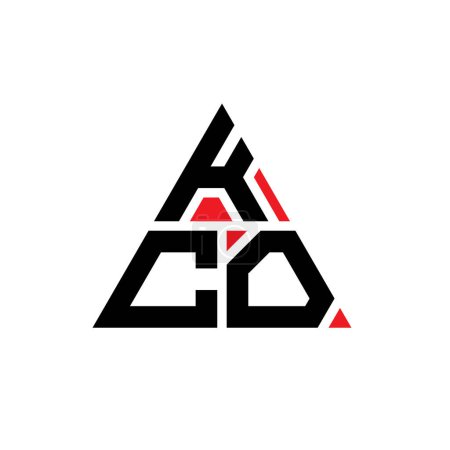 Ilustración de Diseño del logotipo de la letra del triángulo KCO con forma de triángulo. Monograma de diseño del logotipo del triángulo KCO. Plantilla de logotipo de vector de triángulo KCO con color rojo. Logotipo triangular de KCO Logotipo simple, elegante y lujoso. - Imagen libre de derechos