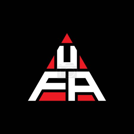 Ilustración de Diseño del logotipo de la letra del triángulo UFA con forma de triángulo. Diseño del logotipo del triángulo UFA monograma. Plantilla de logotipo de vector triangular UFA con color rojo. Logotipo triangular de UFA Logotipo simple, elegante y lujoso. - Imagen libre de derechos