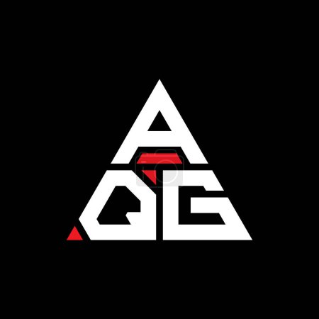Illustration for AQG triangle letter logo design with triangle shape. AQG triangle logo design monogram. AQG triangle vector logo template with red color. AQG triangular logo Simple, Elegant, and Luxurious Logo. - Royalty Free Image