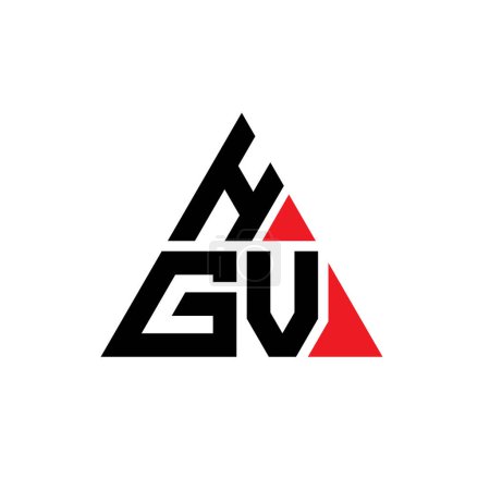 Illustration for HGV triangle letter logo design with triangle shape. HGV triangle logo design monogram. HGV triangle vector logo template with red color. HGV triangular logo Simple, Elegant, and Luxurious Logo. - Royalty Free Image