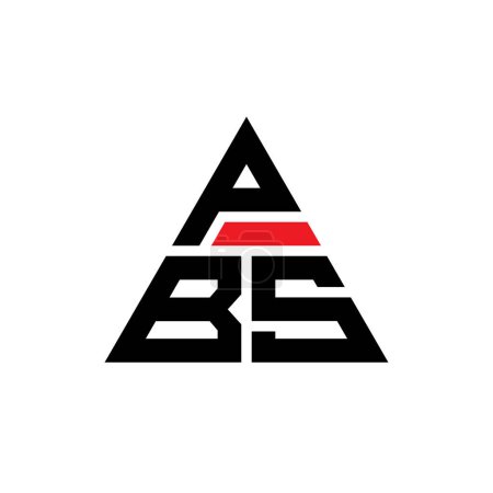 Ilustración de Diseño del logotipo de la letra del triángulo de PBS con forma de triángulo. Monograma de diseño del logotipo del triángulo PBS. Plantilla de logotipo de vector de triángulo PBS con color rojo. Logotipo triangular PBS Logotipo simple, elegante y lujoso. - Imagen libre de derechos