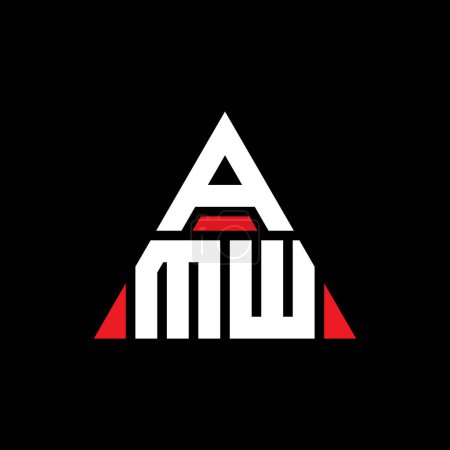 Ilustración de Diseño del logotipo de letra triangular AMW con forma de triángulo. Monograma de diseño del logotipo del triángulo AMW. Plantilla de logotipo de vector de triángulo AMW con color rojo. Logotipo triangular AMW Logotipo simple, elegante y lujoso. - Imagen libre de derechos