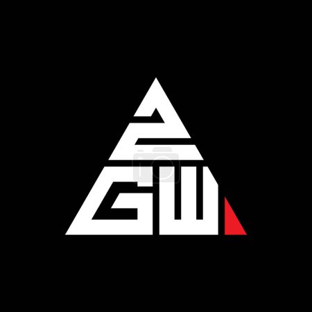 Ilustración de Diseño del logotipo de la letra del triángulo ZGW con forma de triángulo. Monograma de diseño del logotipo del triángulo ZGW. Plantilla de logotipo de vector de triángulo ZGW con color rojo. Logotipo triangular de ZGW Logotipo simple, elegante y lujoso. - Imagen libre de derechos