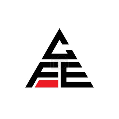 Illustration for CFE triangle letter logo design with triangle shape. CFE triangle logo design monogram. CFE triangle vector logo template with red color. CFE triangular logo Simple, Elegant, and Luxurious Logo. - Royalty Free Image