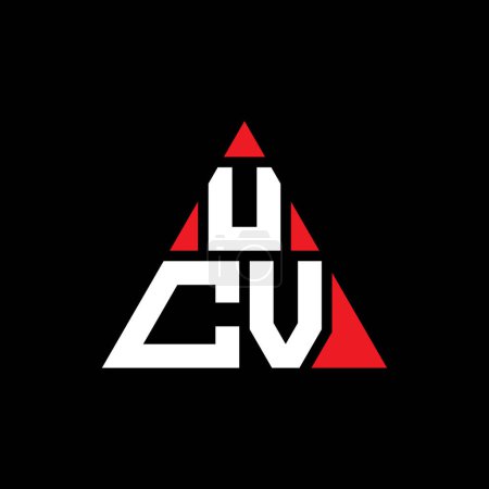Illustration for UCV triangle letter logo design with triangle shape. UCV triangle logo design monogram. UCV triangle vector logo template with red color. UCV triangular logo Simple, Elegant, and Luxurious Logo. - Royalty Free Image