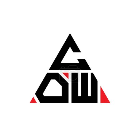 Téléchargez les illustrations : COW triangle lettre logo design avec forme de triangle. COW triangle logo design monogramme. Modèle de logo vectoriel triangle COW avec couleur rouge. Logo triangulaire COW Logo simple, élégant et luxueux. - en licence libre de droit