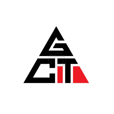 Ilustración de Diseño del logotipo de la letra del triángulo GCT con forma de triángulo. Monograma de diseño del logotipo del triángulo GCT. Plantilla de logotipo de vector triangular GCT con color rojo. Logo triangular de GCT Logotipo simple, elegante y lujoso. - Imagen libre de derechos