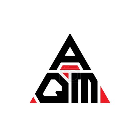 Ilustración de Diseño de logotipo de letra de triángulo AQM con forma de triángulo. Monograma de diseño del logotipo del triángulo AQM. Plantilla de logotipo de vector de triángulo AQM con color rojo. Logotipo triangular AQM Logotipo simple, elegante y lujoso. - Imagen libre de derechos