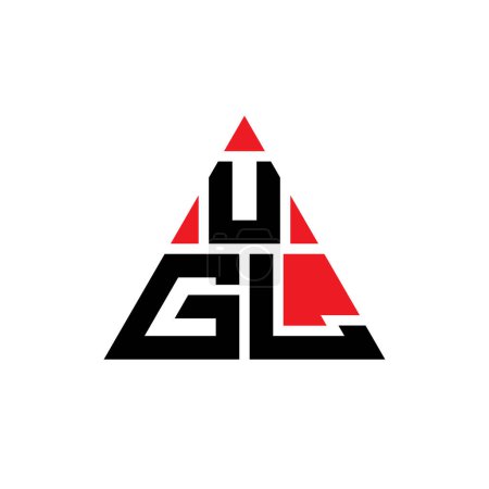 Illustration for UGL triangle letter logo design with triangle shape. UGL triangle logo design monogram. UGL triangle vector logo template with red color. UGL triangular logo Simple, Elegant, and Luxurious Logo. - Royalty Free Image