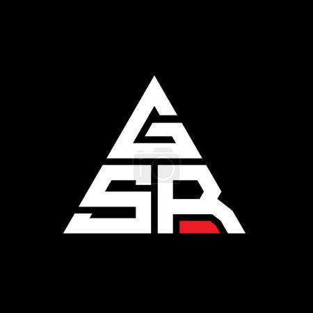 Ilustración de Diseño del logotipo de la letra del triángulo GSR con forma de triángulo. Monograma de diseño del logotipo del triángulo GSR. Plantilla de logotipo de triángulo GSR con color rojo. Logo triangular de GSR Logotipo simple, elegante y lujoso. - Imagen libre de derechos