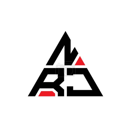 Ilustración de Diseño del logotipo de la letra del triángulo NRJ con forma de triángulo. Monograma de diseño del logotipo del triángulo NRJ. Plantilla de logotipo de vector de triángulo NRJ con color rojo. Logotipo triangular NRJ Logotipo simple, elegante y lujoso. - Imagen libre de derechos
