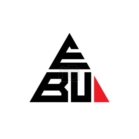 Illustration for EBU triangle letter logo design with triangle shape. EBU triangle logo design monogram. EBU triangle vector logo template with red color. EBU triangular logo Simple, Elegant, and Luxurious Logo. - Royalty Free Image