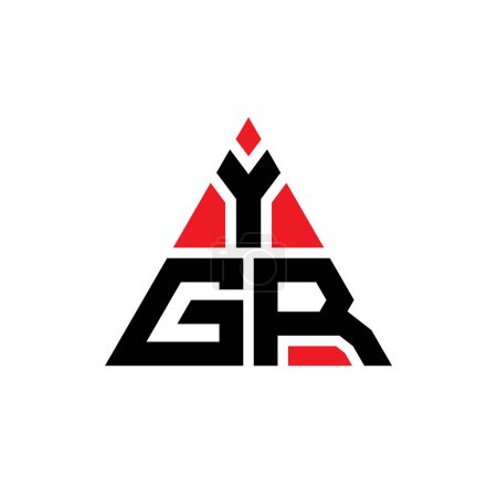 Illustration for YGR triangle letter logo design with triangle shape. YGR triangle logo design monogram. YGR triangle vector logo template with red color. YGR triangular logo Simple, Elegant, and Luxurious Logo. - Royalty Free Image