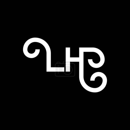 Ilustración de Diseño del logotipo de la letra LH. Letras iniciales icono del logotipo de LH. Plantilla de diseño de logotipo minimalista LH de letra abstracta. L H vector de diseño de letras con colores negros. Logotipo - Imagen libre de derechos