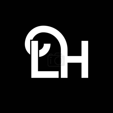 Illustration for LH Letter Logo Design. Initial letters LH logo icon. Abstract letter LH minimal logo design template. L H letter design vector with black colors. lh logo - Royalty Free Image