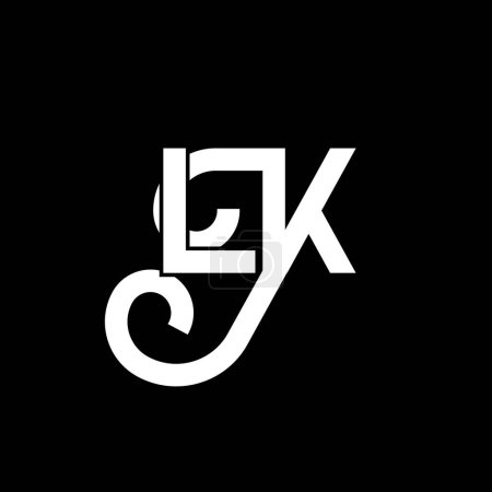 Illustration for LK Letter Logo Design. Initial letters LK logo icon. Abstract letter LK minimal logo design template. L K letter design vector with black colors. lk logo - Royalty Free Image