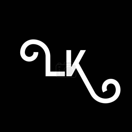 Illustration for LK Letter Logo Design. Initial letters LK logo icon. Abstract letter LK minimal logo design template. L K letter design vector with black colors. lk logo - Royalty Free Image