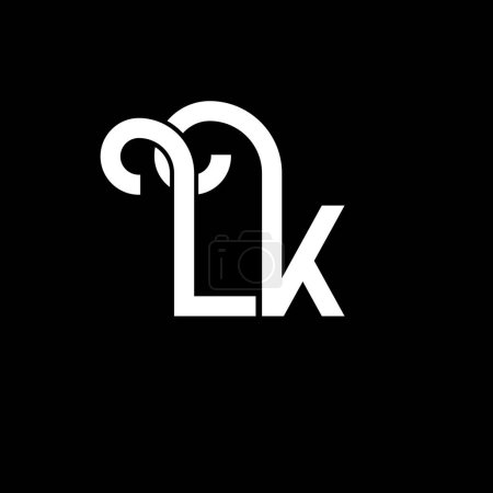 Ilustración de Diseño de Logo Carta LK. Letras iniciales icono del logotipo LK. Carta abstracta LK plantilla de diseño de logotipo minimalista. L K vector de diseño de letras con colores negros. Logotipo lk - Imagen libre de derechos