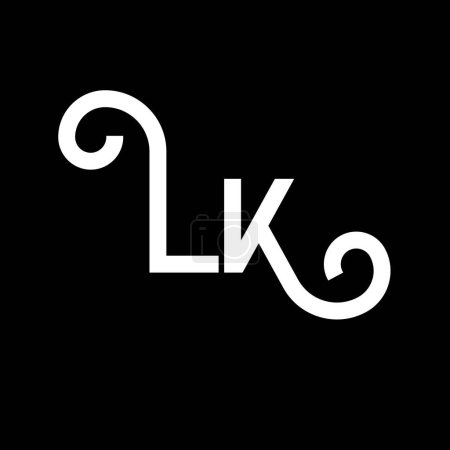 Ilustración de Diseño de Logo Carta LK. Letras iniciales icono del logotipo LK. Carta abstracta LK plantilla de diseño de logotipo minimalista. L K vector de diseño de letras con colores negros. Logotipo lk - Imagen libre de derechos