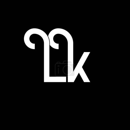 Téléchargez les illustrations : LK Lettre Logo Design. Lettres initiales icône logo LK. Lettre abstraite LK modèle de conception de logo minimal. L K vecteur de conception de lettre avec des couleurs noires. Logo lk - en licence libre de droit