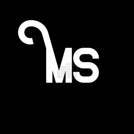 Ilustración de MS Carta Logo Design. Letras iniciales icono del logotipo de MS. Carta abstracta MS plantilla de diseño de logotipo minimalista. M S vector de diseño de letras con colores negros. logo ms - Imagen libre de derechos