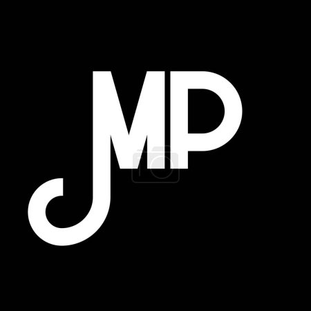 Ilustración de Diseño de Logo Carta MP. Letras iniciales icono del logotipo MP. Plantilla de diseño de logotipo minimalista MP de letra abstracta. M P vector de diseño de letras con colores negros. logo mp - Imagen libre de derechos