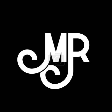 Ilustración de Diseño de Logo MR Letter. Letras iniciales icono del logotipo de MR. Carta abstracta MR plantilla de diseño de logotipo mínimo. M R vector de diseño de letras con colores negros. Logotipo mr - Imagen libre de derechos